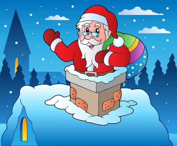Winter scene with Christmas theme 4 — Stock Vector