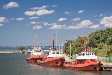 Towboats in port. clipart