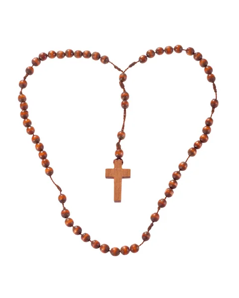 Manik-manik rosario kayu — Stok Foto