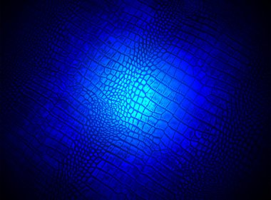 Abstract blue lighting over crocodile skin texture, science. clipart