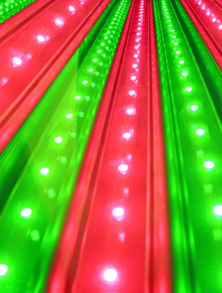 Green, red disco lighting, power details. — Stock Photo, Image