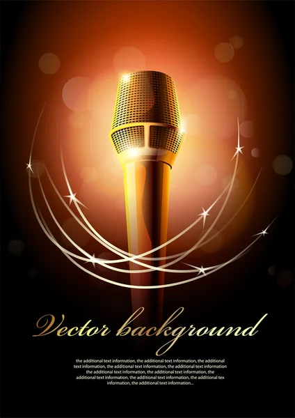 Background with a microphone — Stock Vector