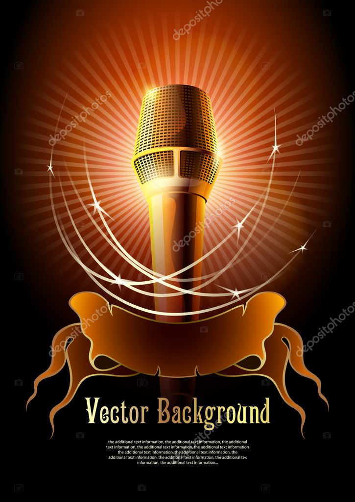 Background with a microphone Stock Vector Image by ©Kotenko #7606254
