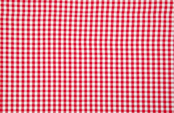 Echt wit en rood tafellaken — Stockfoto