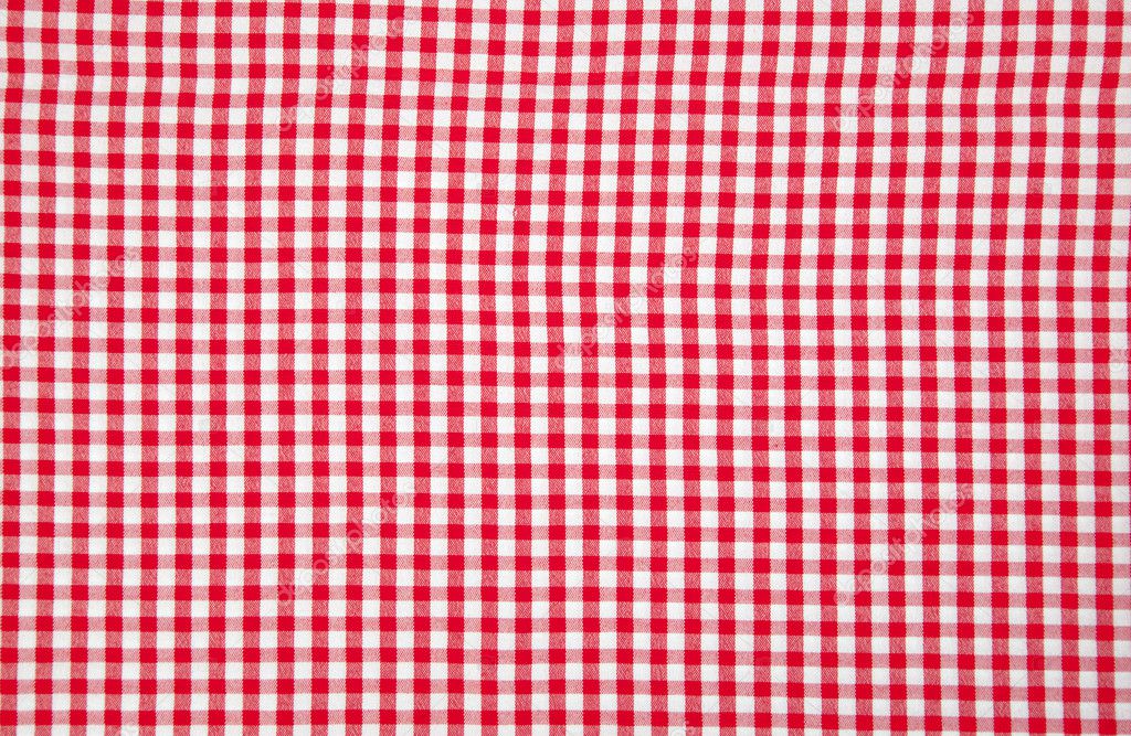 Real white and red tablecloth