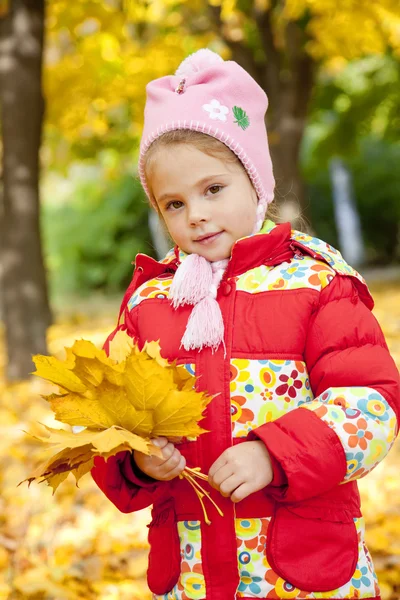 Παιδί στο πάρκο φθινόπωρο. — Φωτογραφία Αρχείου