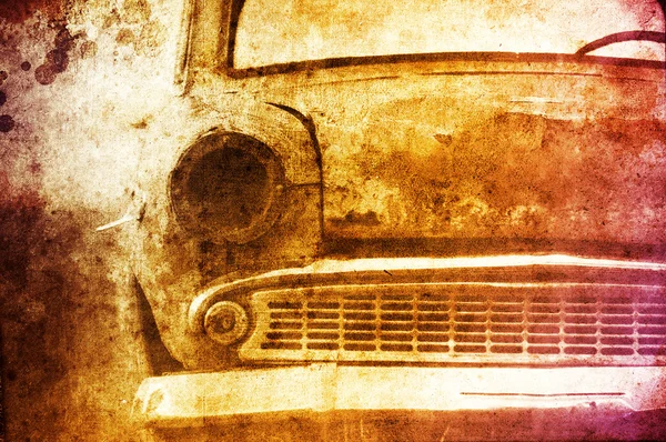 フィールドで古い車。多色画像のスタイルの写真 — ストック写真