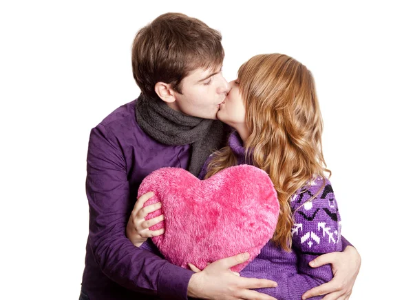 Couple kissing. Studio shot. — Stock Photo, Image