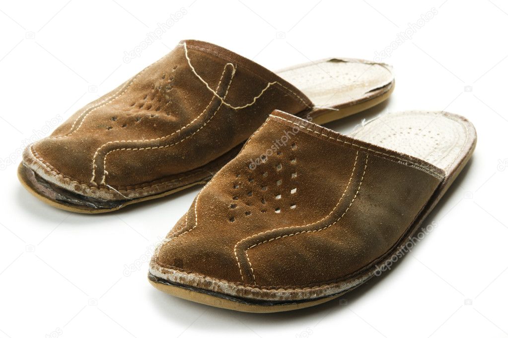 Worn out men slippers