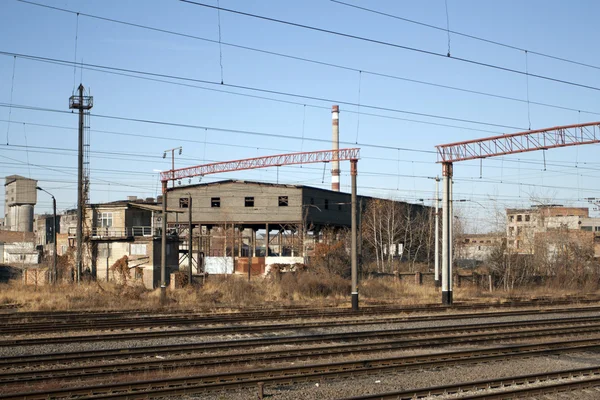 Raccordo ferroviario contro linee eclettiche — Foto Stock