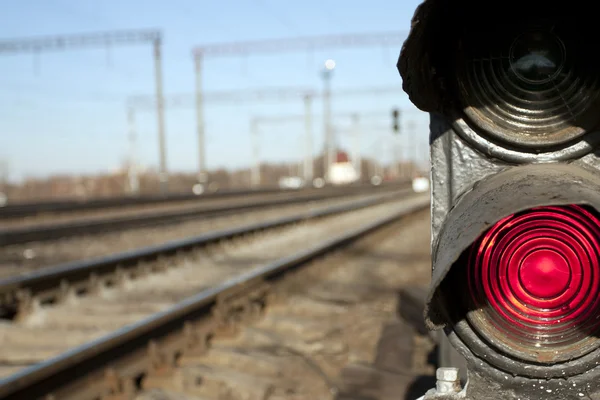 Demiryolu trafik ışığı — Stok fotoğraf