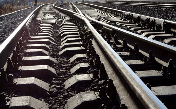 A ferrovia - trilhos — Fotografia de Stock