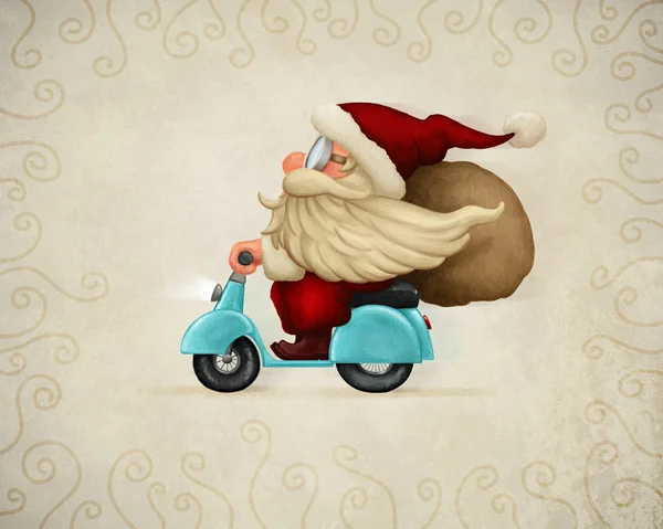 Motorized Santa Claus — Stock Photo, Image