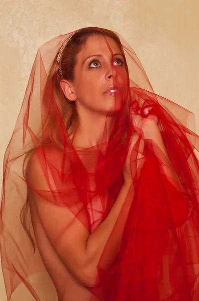 Red tulle — Stock Photo, Image
