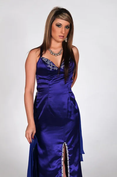 Niebieskiej sukni — Zdjęcie stockowe