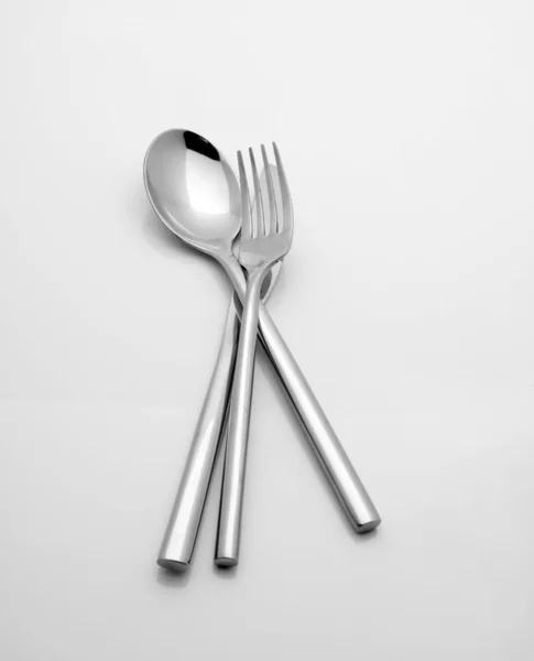 Cuillère, fourchette et couteau — Photo