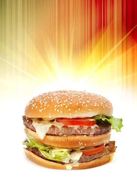 ハンバーガーのクローズ アップ — ストック写真