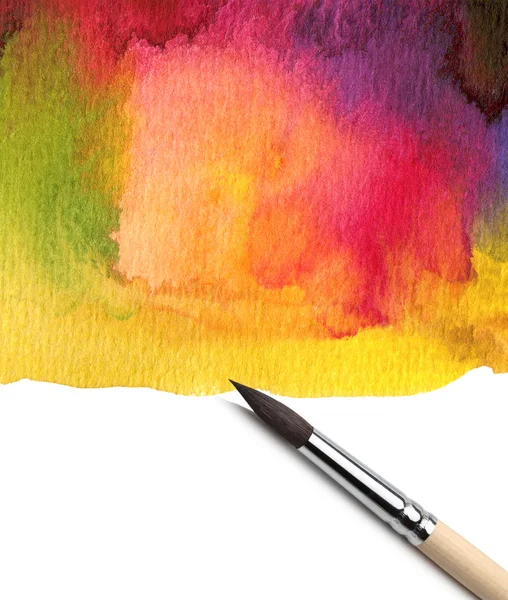 Borste och abstrakt akvarell färg — Stockfoto