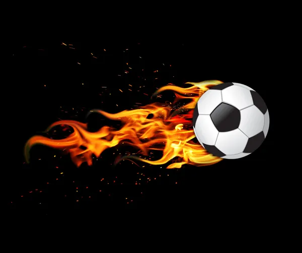 Balón de fútbol en llamas —  Fotos de Stock
