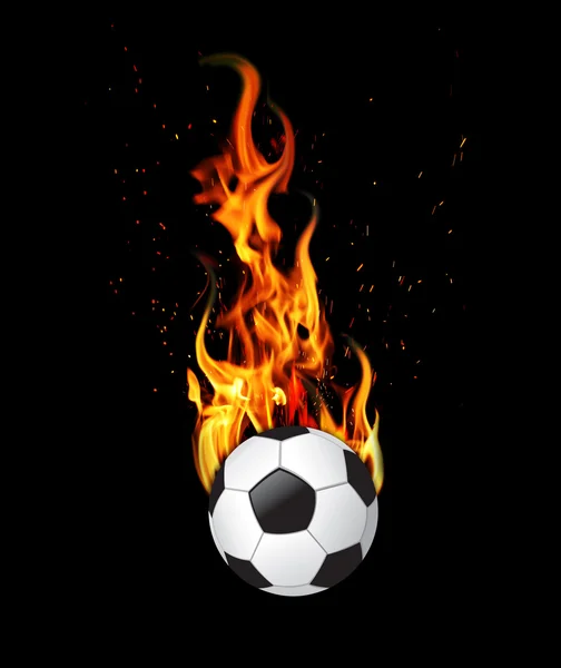 Futbol topu yanıyor. — Stok fotoğraf