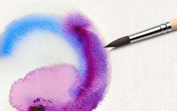 Sulu boya boyama fırça ve Özet — Stok fotoğraf