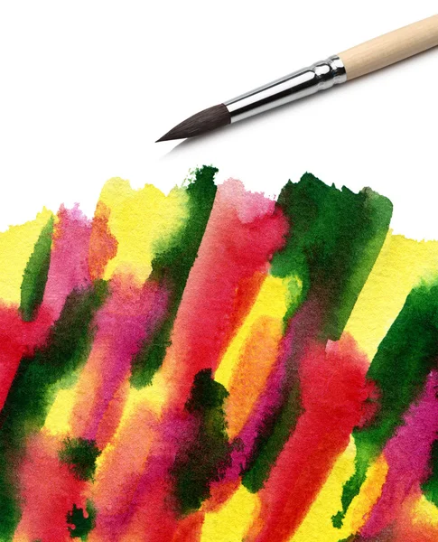 Pincel e tinta aquarela abstrata — Fotografia de Stock