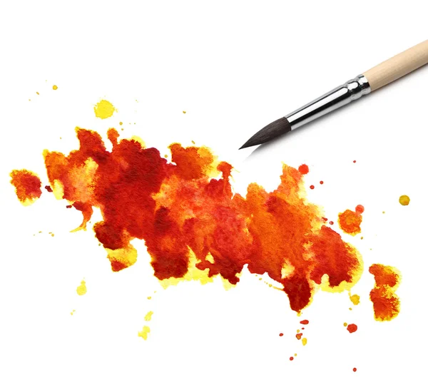 Pincel e tinta aquarela abstrata — Fotografia de Stock