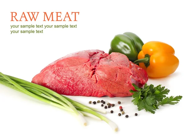 stock image Raw meat with vegetables