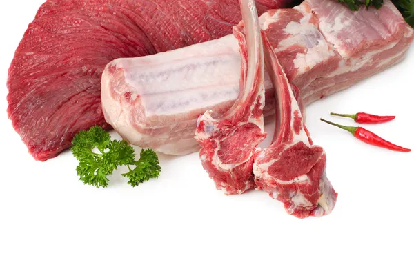 Sortiment av rått kött — Stockfoto