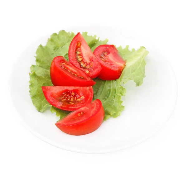 Tomato on plate — Stock Photo, Image
