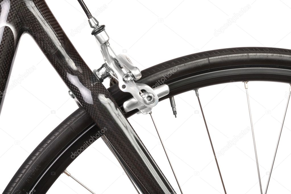 Detail of road bicycle isolated