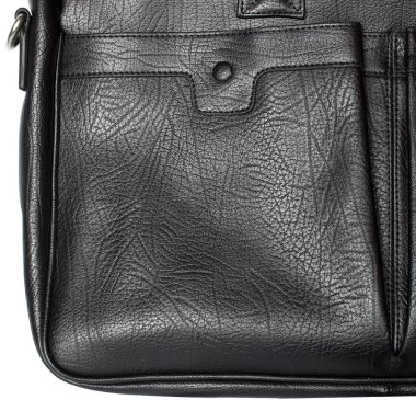 Closeup black leather bag clipart