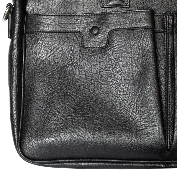 stock image Closeup black leather bag