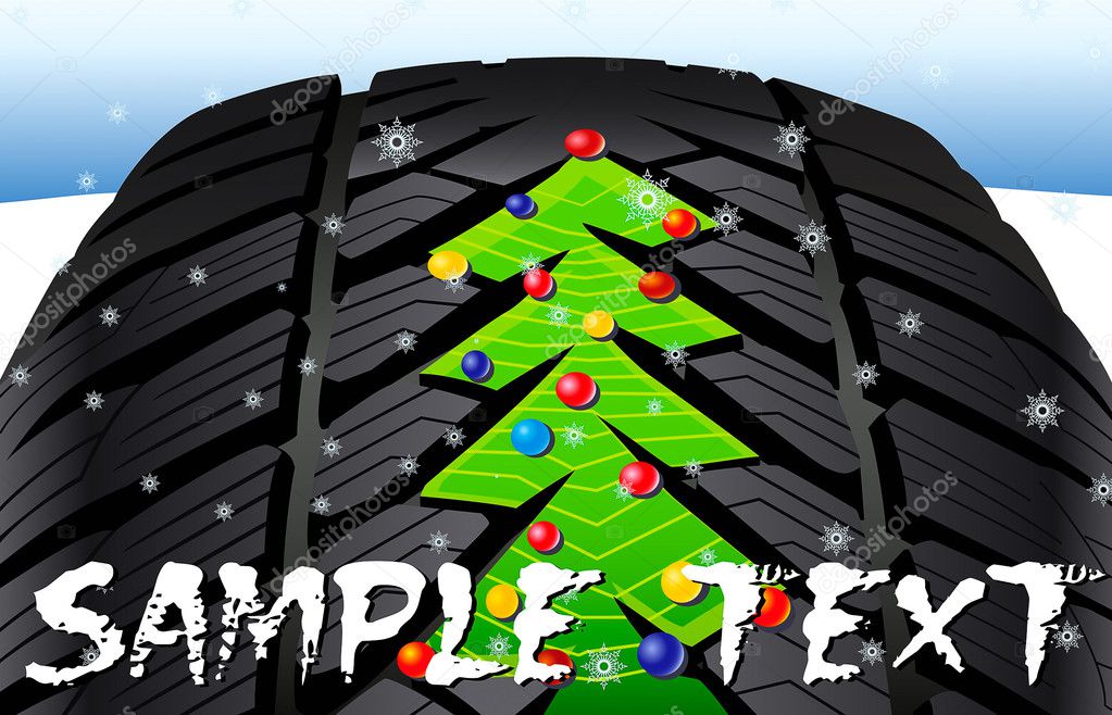 Christmas Tree on the Tire Tread
