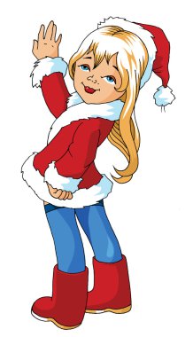 Snow maiden in red clipart