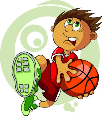 Kid with the ball clipart