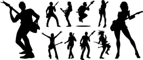 Десять гитаристов — стоковый вектор