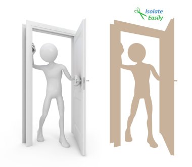 Man opening door clipart