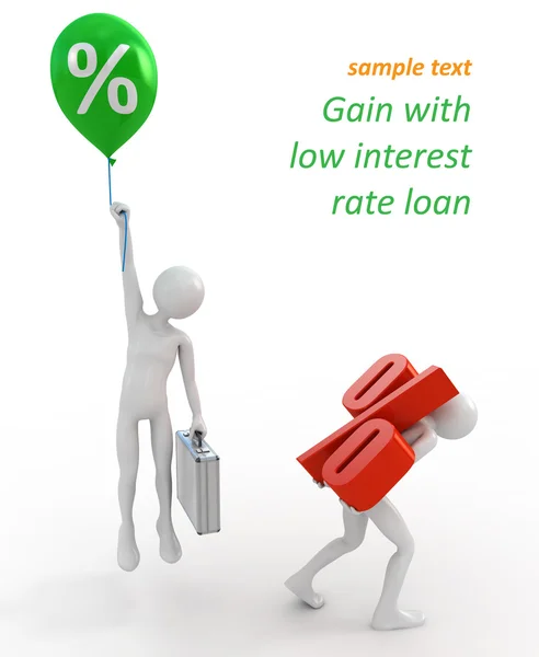Vysoké a nízké úrokové sazby půjčky — Stock fotografie