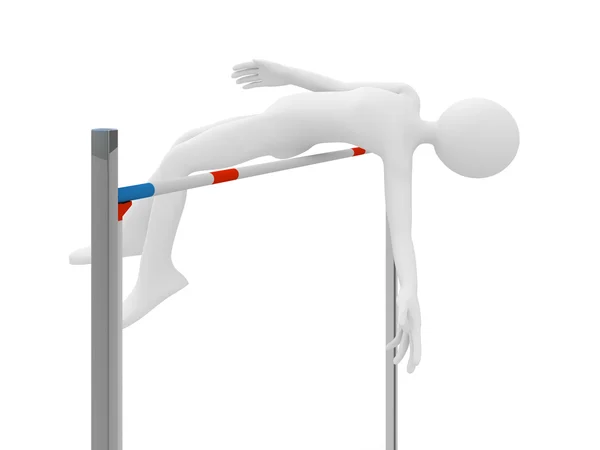 Athlete jump over barrier — Stock Photo, Image