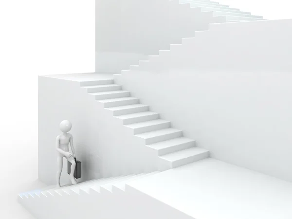 Businessman walking upstairs — Stock Photo, Image