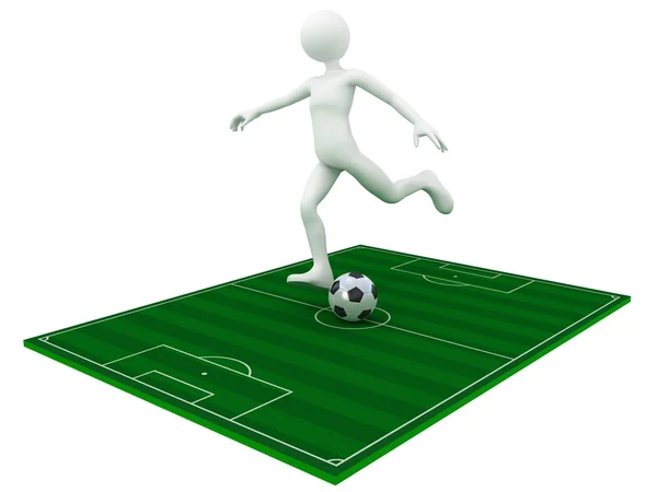Football player kick the ball — Stock Photo, Image