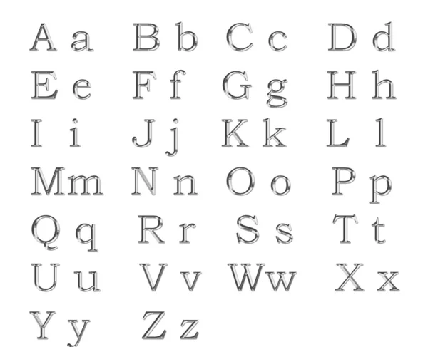 Silver alphabet — Stock Photo, Image