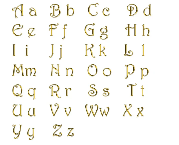 Gouden alfabet — Stockfoto