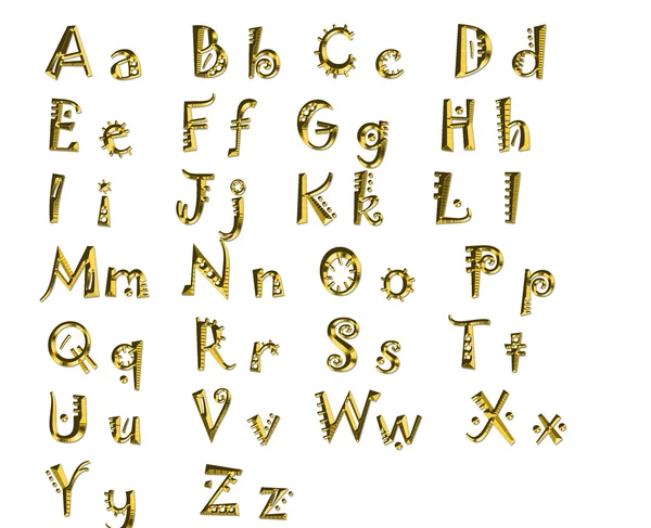 Alfabeto dorado —  Fotos de Stock