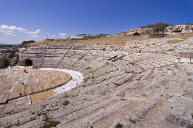 Greek theater in Siracusa Sicily clipart
