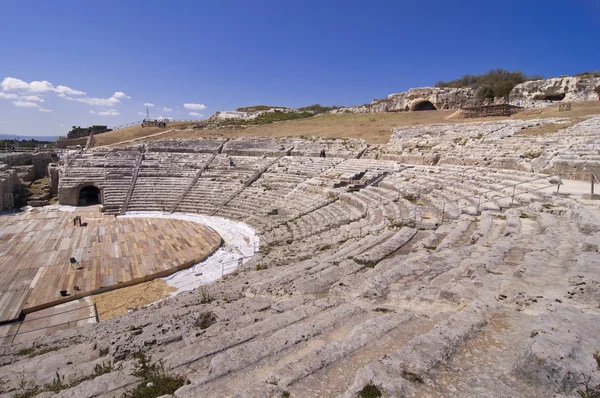 Grecki teatr w Syrakuzach na Sycylii — Zdjęcie stockowe