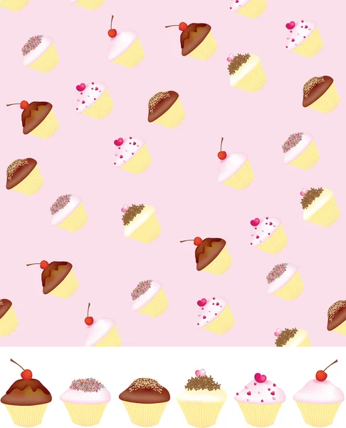 Cupcake wallpaper background — Stock Vector