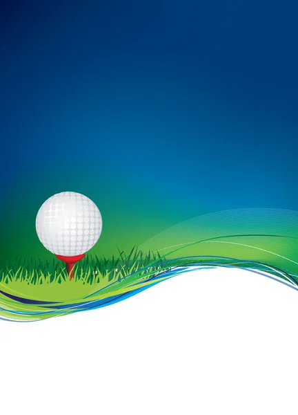 Golfball auf Hintergrund mit Kopierfläche — Stockvektor