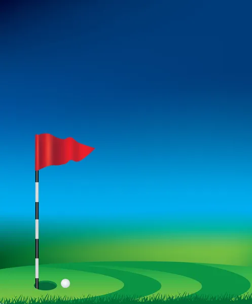Bandeira de golfe e buraco — Vetor de Stock